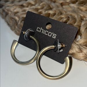 Vintage Chico's Gold Tone Hoop Earrings, 90s vintage boho indie